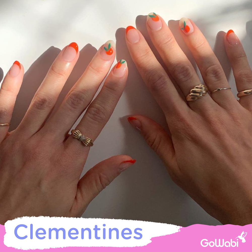 ไอเดียทาเล็บ ลาย clementines