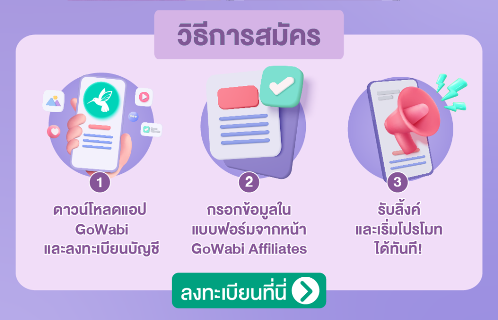 GoWabi Affiliate วิธีสมัคร 2