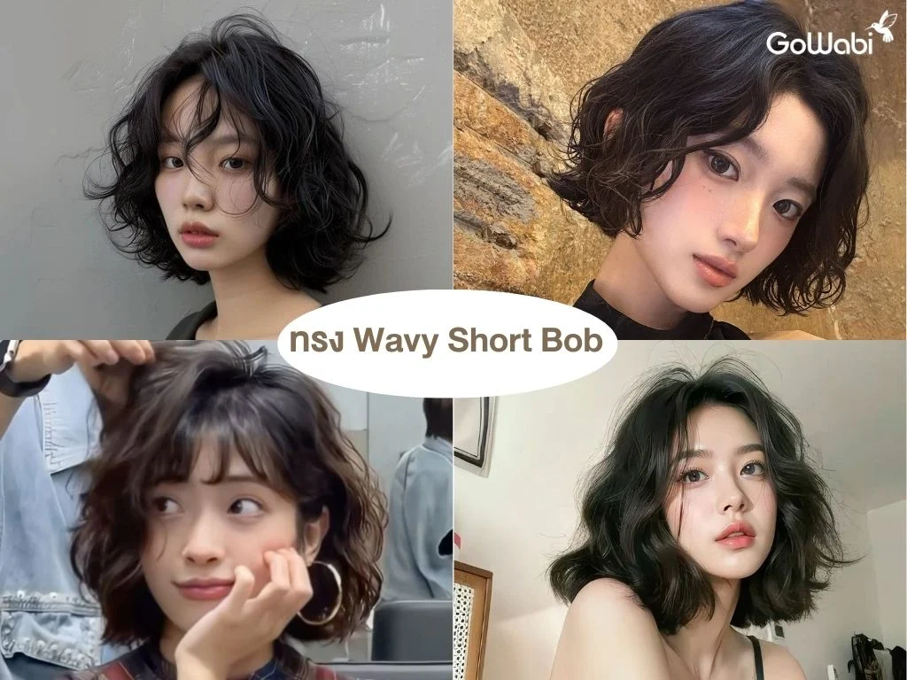 ทรงผมผู้หญิงสุดเท่ wavy short bob